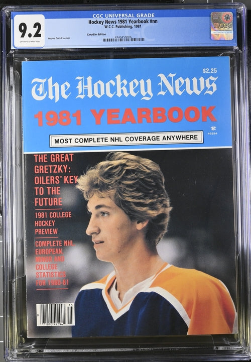 1981 The Hockey News Magazine Graded CGC 9.2 1981 Yearbook, Wayne Gretzky 1st Cover Newsstand