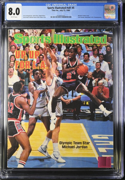 1984 Sports Illustrated Magazine CGC 8.0 Michael Jordan USA Wearing Reebok Shoes Newsstand