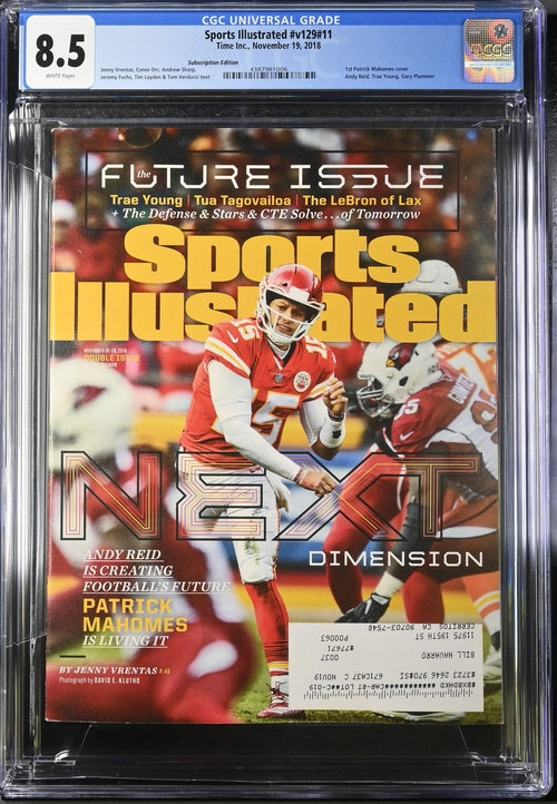 2018 Sports Illustrated #v129 #11 Graded Magazine CGC 8.5 1st Patrick Mahomes Cover Subscription