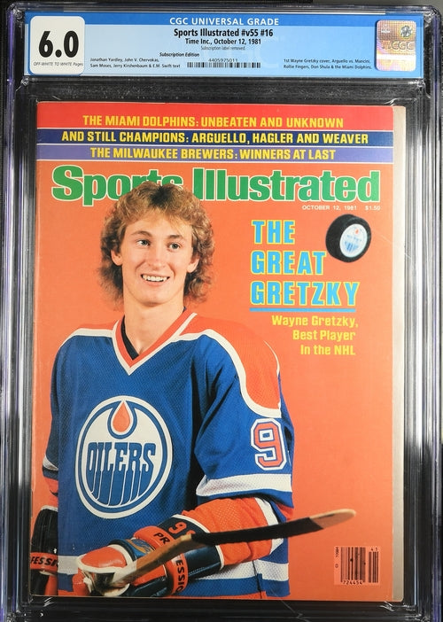 1981 Sports Illustrated Magazine Graded CGC 6.0 1st Wayne Gretzky Cover Subscription Edition