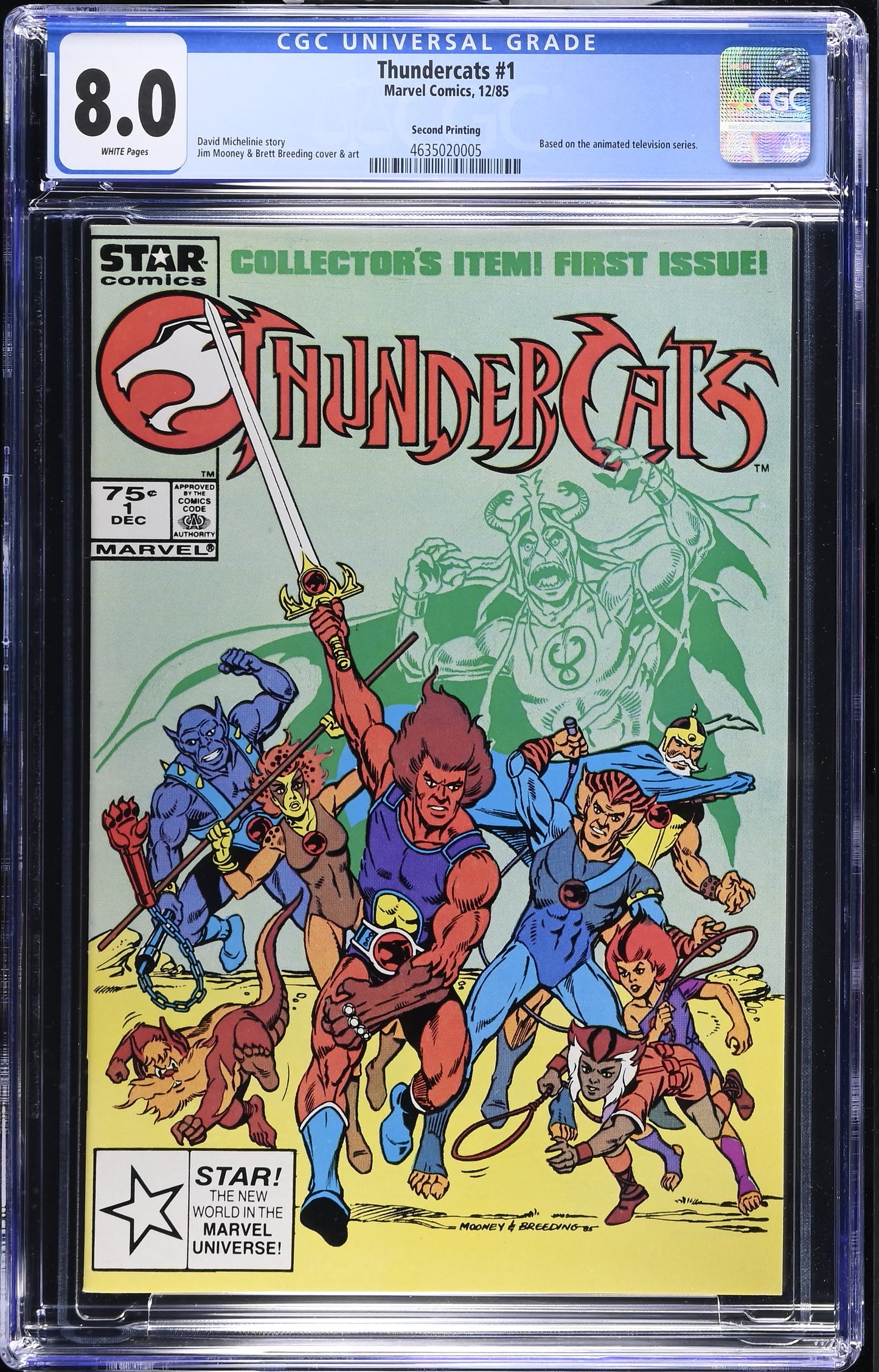 1985 Marvel Thundercats #1 Graded Comic Book CGC 8.0 Collector's First Issue