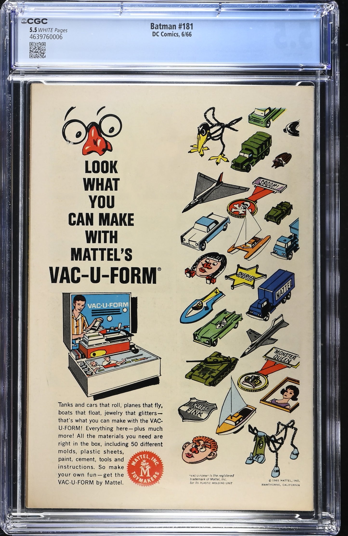 1966 DC Batman #181 Graded Comic Book CGC 5.5 1st Poison Ivy Appearance With Pinnup