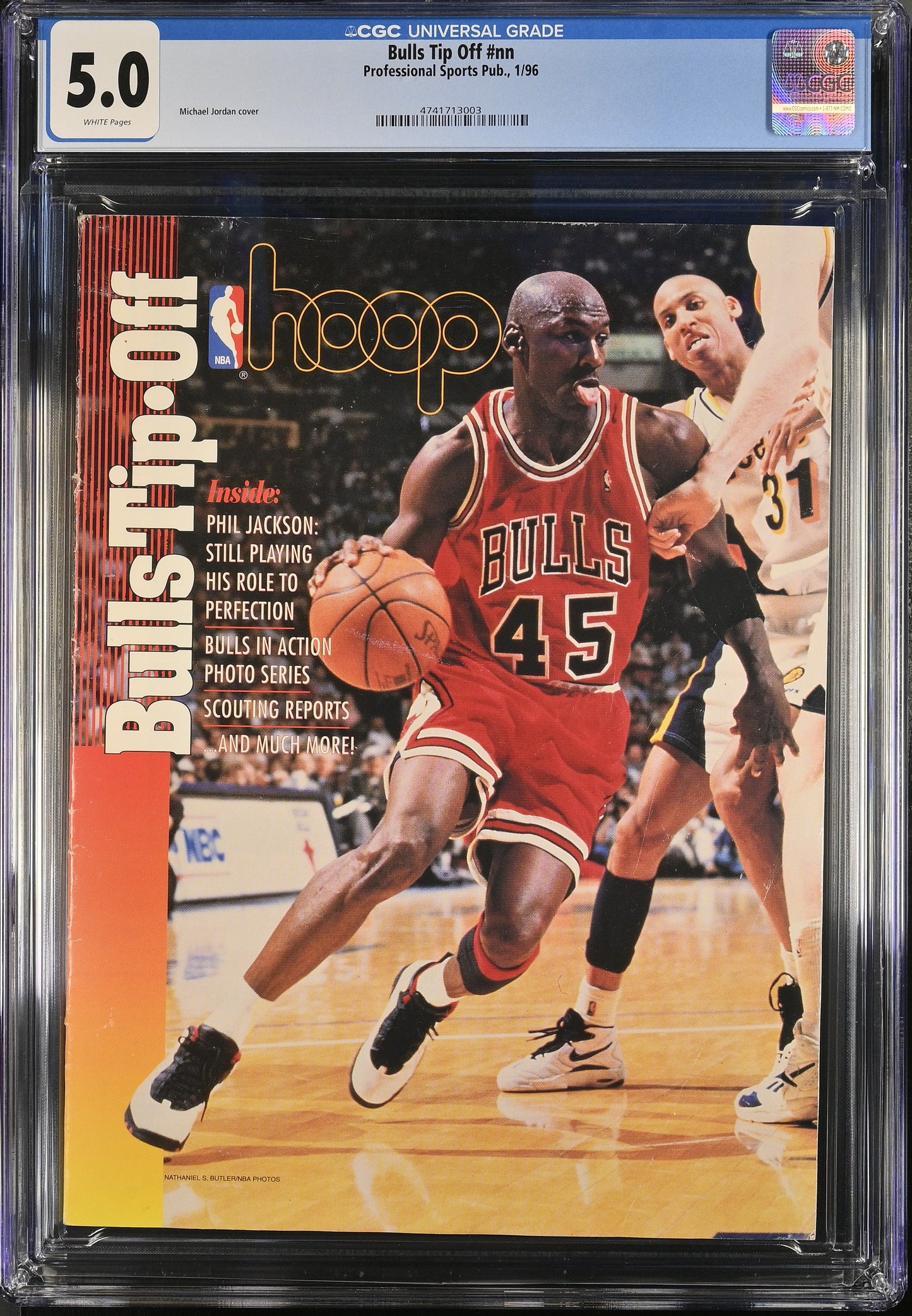 1996 HOOP Bulls Tip-Off Graded Magazine CGC 5.0 Newsstand Michael Jordan Cover POP 1
