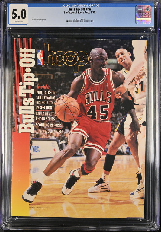 1996 HOOP Bulls Tip-Off Graded Magazine CGC 5.0 Newsstand Michael Jordan Cover POP 1