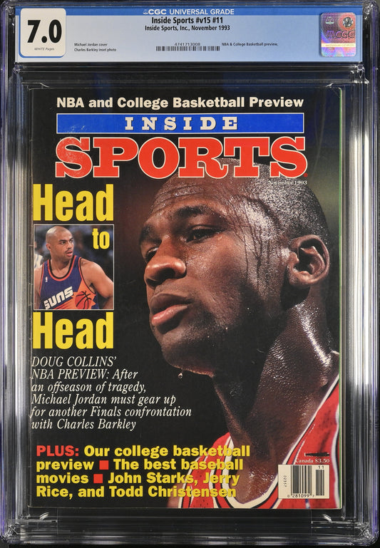 1993 Inside Sports #v15 #11 Graded Magazine CGC 7.0 Newsstand Michael Jordan Cover