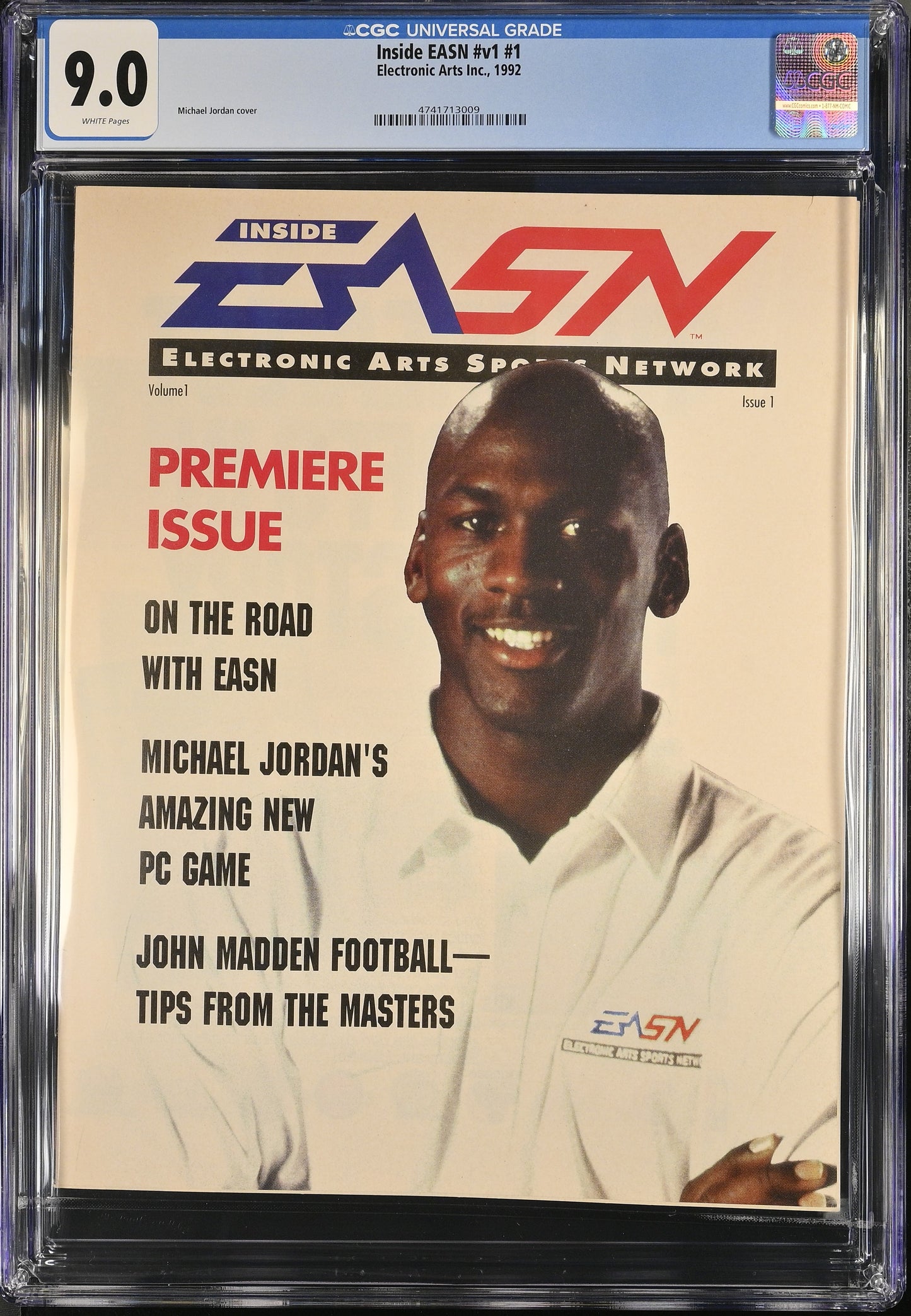 1992 Inside EASN #v1 #1 Graded Magazine CGC 9.0 Newsstand Michael Jordan Cover POP 1