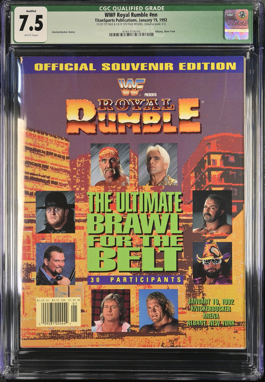 1992 WWF Royal Rumble Graded Magazine Program CGC Qualified Newsstand Ric Flair Win Top POP 1