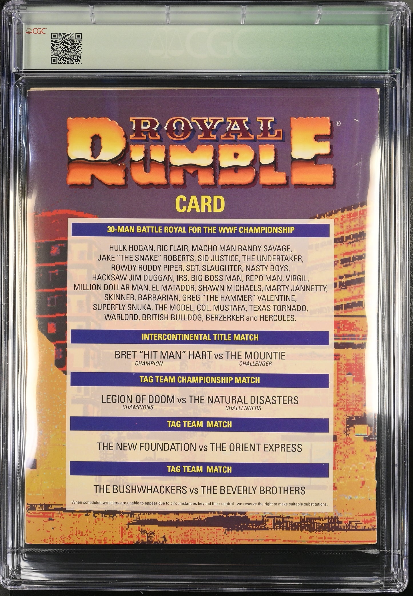 1992 WWF Royal Rumble Graded Magazine Program CGC Qualified Newsstand Ric Flair Win Top POP 1