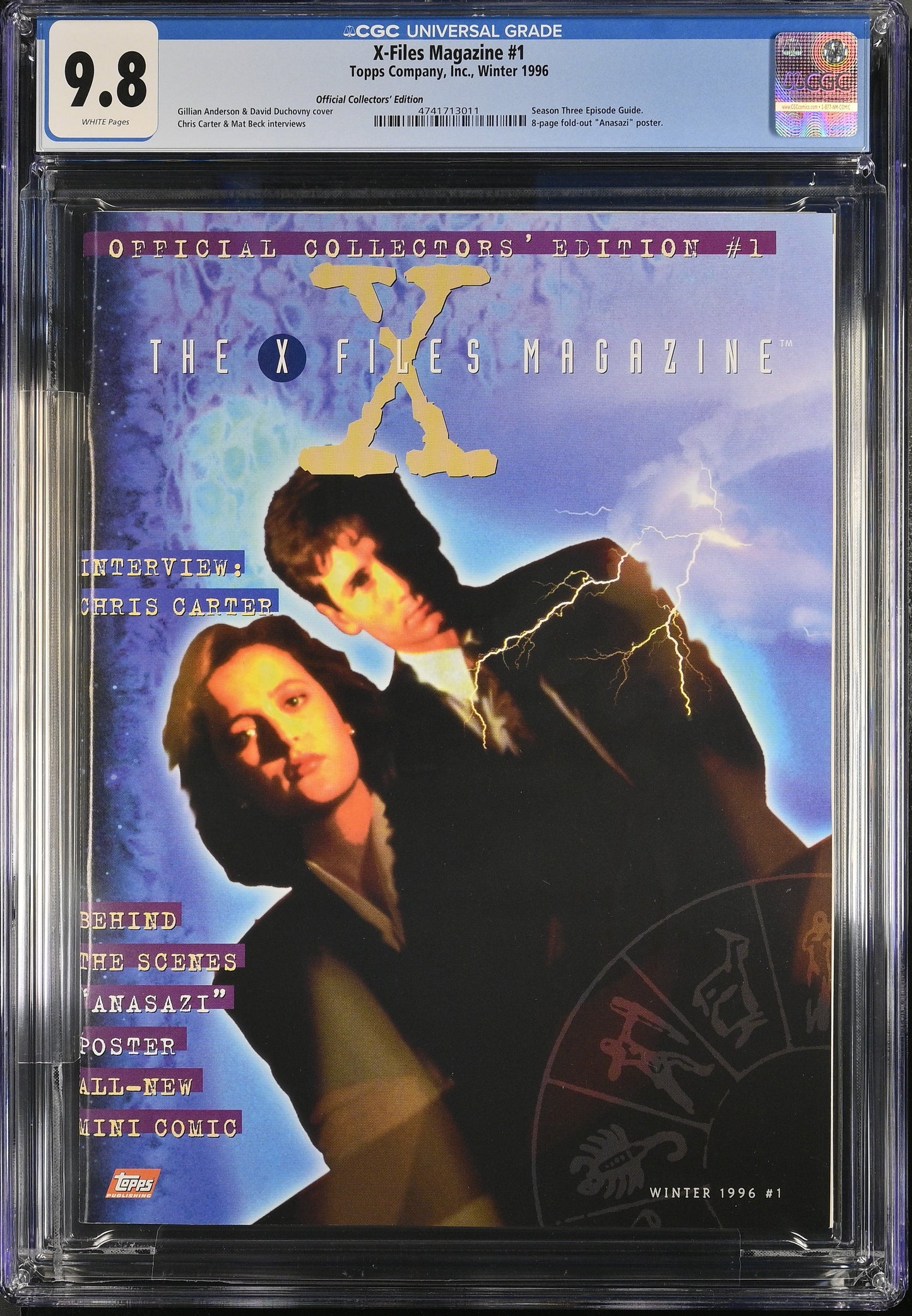 1996 X-Files Magazine #1 Graded Magazine CGC 9.8 Newsstand Top POP 1