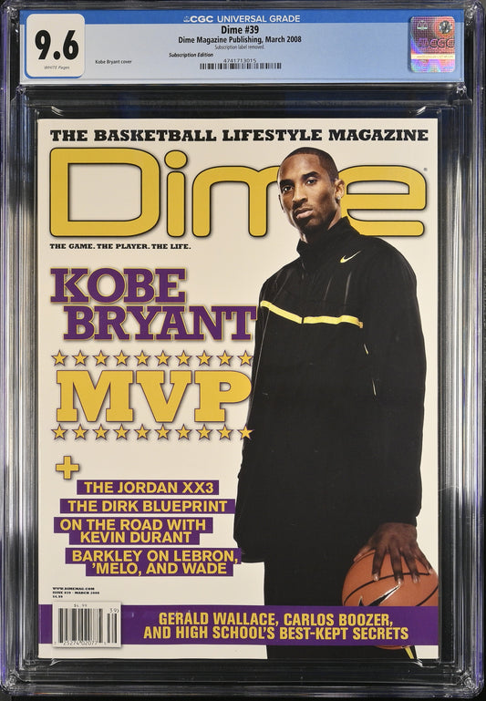 2008 Dime #39 Graded Magazine CGC 9.6 Kobe Bryant MVP Cover Top POP 1