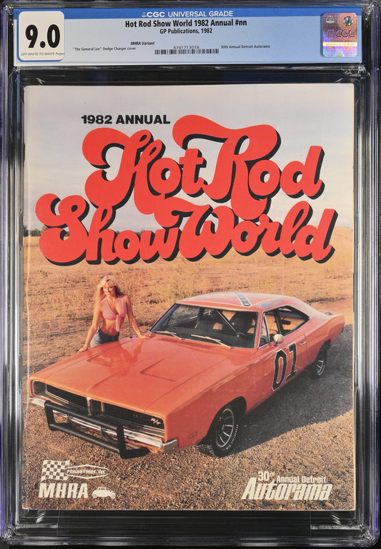 1982 Hot Rod Show World Annual Graded Magazine CGC 9.0 Newsstand "The General Lee" Cover Top POP 1
