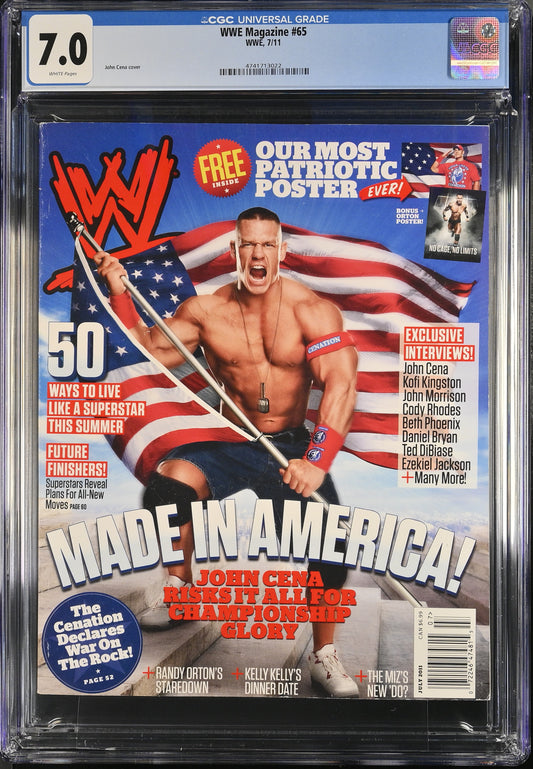 2011 WWE #65 Graded Magazine CGC 7.0 Newsstand John Cena Cover Top POP 1