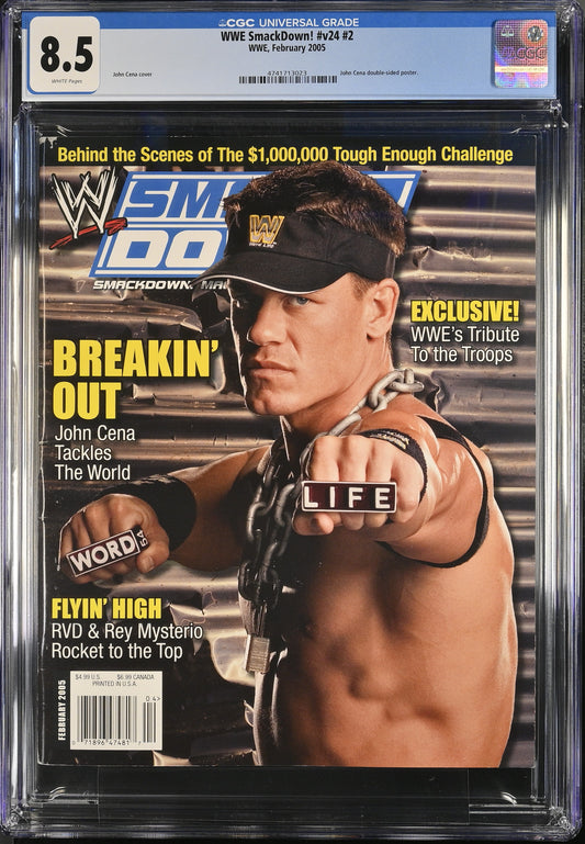 2005 WWE SmackDown! #v24 #2 Graded Magazine CGC 8.5 Newsstand John Cena Cover Top POP 1