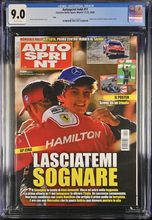 2026 Autosprint Graded Magazine CGC 9.0 Newsstand Andrea Kimi Antonelli Rookie Cover Top POP 1