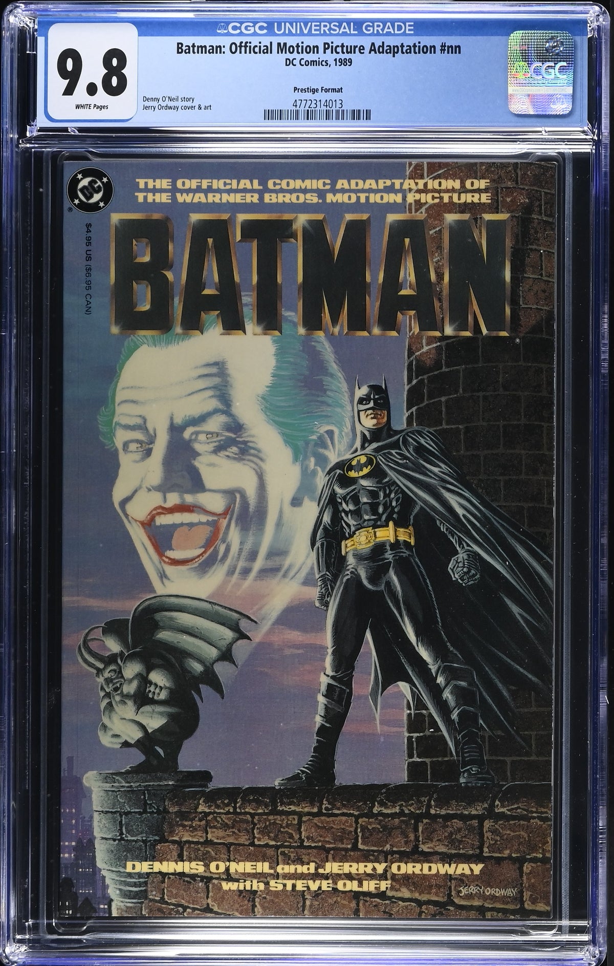 1989 DC Batman: Official Motion Picture Adaptation Graded Comic Book CGC 9.8 Prestige Format Variant