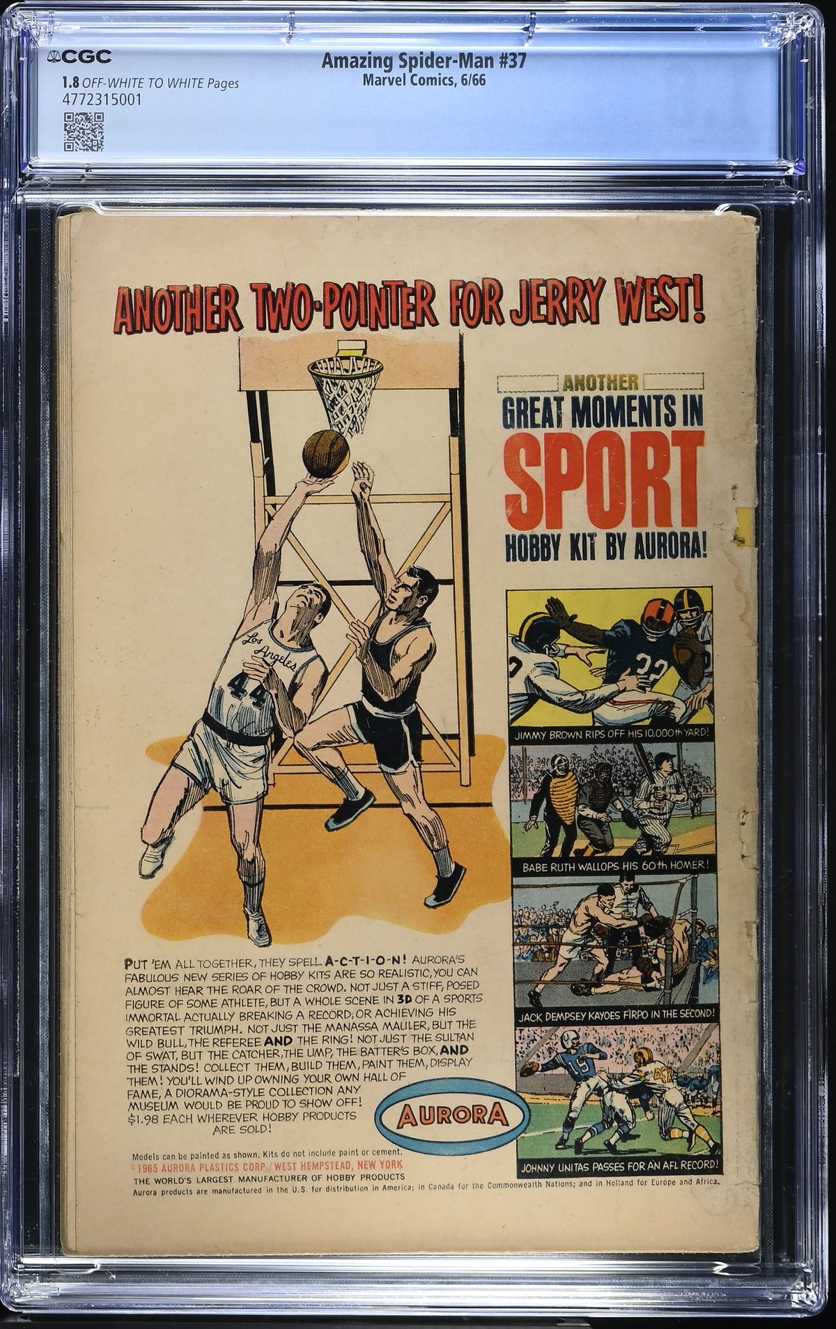 1966 Marvel Amazing Spider-Man #37 Graded Comic Book CGC 1.8 1st Appearance Norman Osborn & Robot-Master