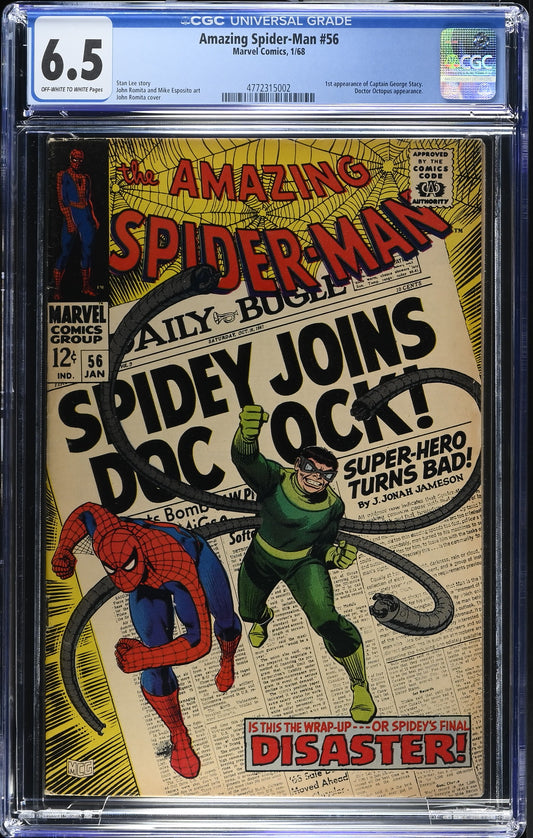 1968 Marvel Amazing Spider-Man #56 Graded Comic Book CGC 6.5 1st Appearance Captain George Stacy
