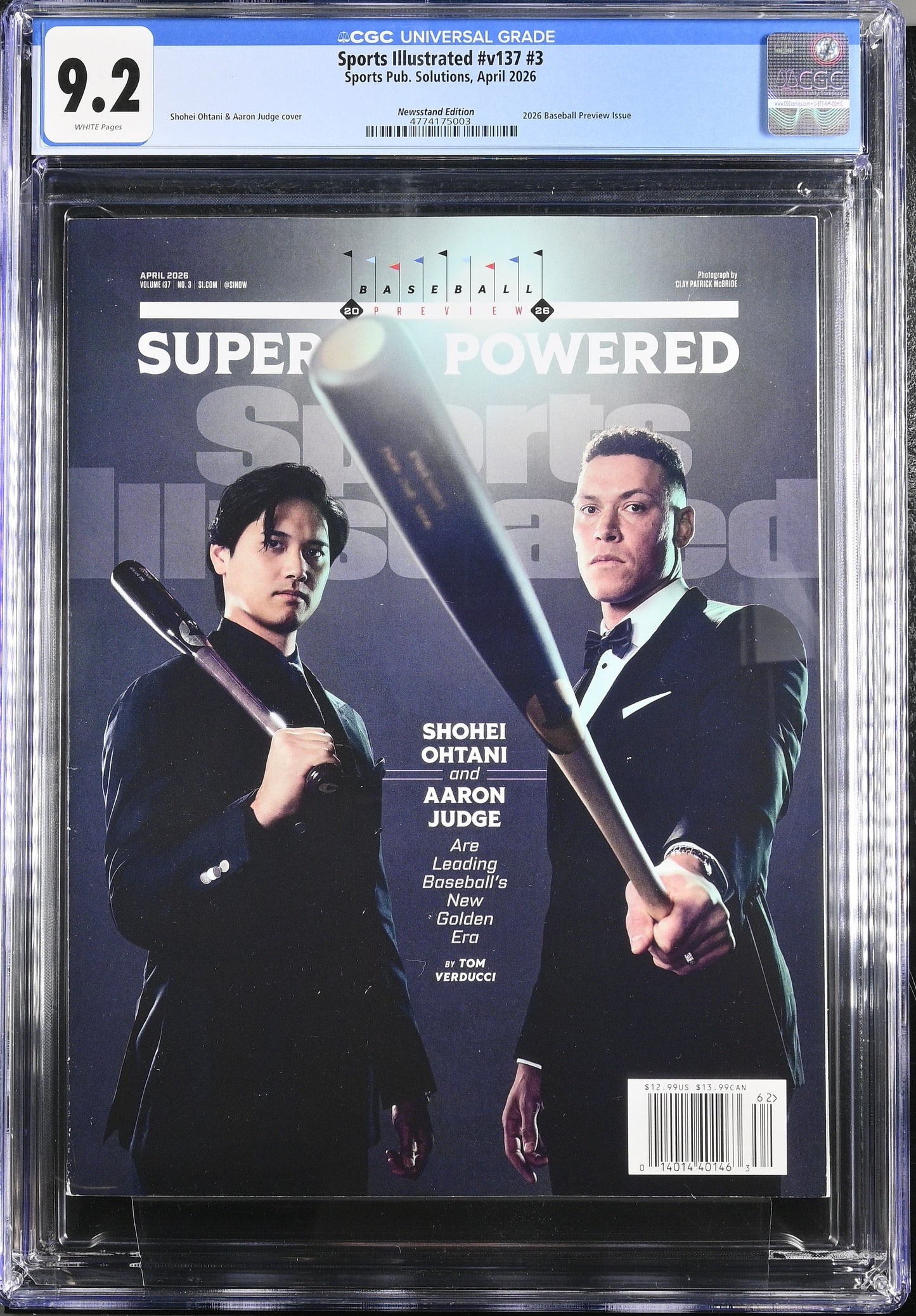2026 Sports Illustrated Graded Magazine #v137 #3 CGC 9.2 Newsstand Shohei Ohtani Aaron Judge Cover
