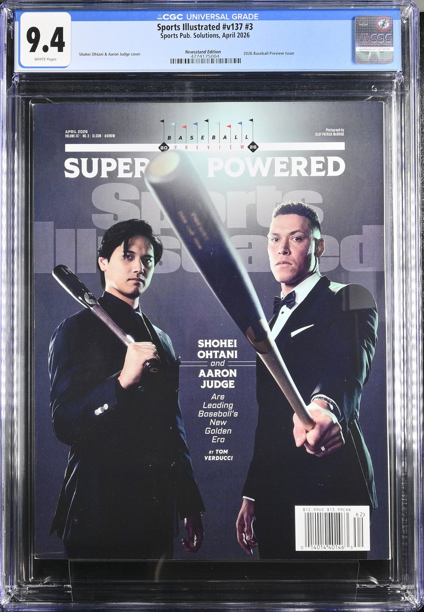 2026 Sports Illustrated Graded Magazine #v137 #3 CGC 9.4 Newsstand Shohei Ohtani Aaron Judge Cover