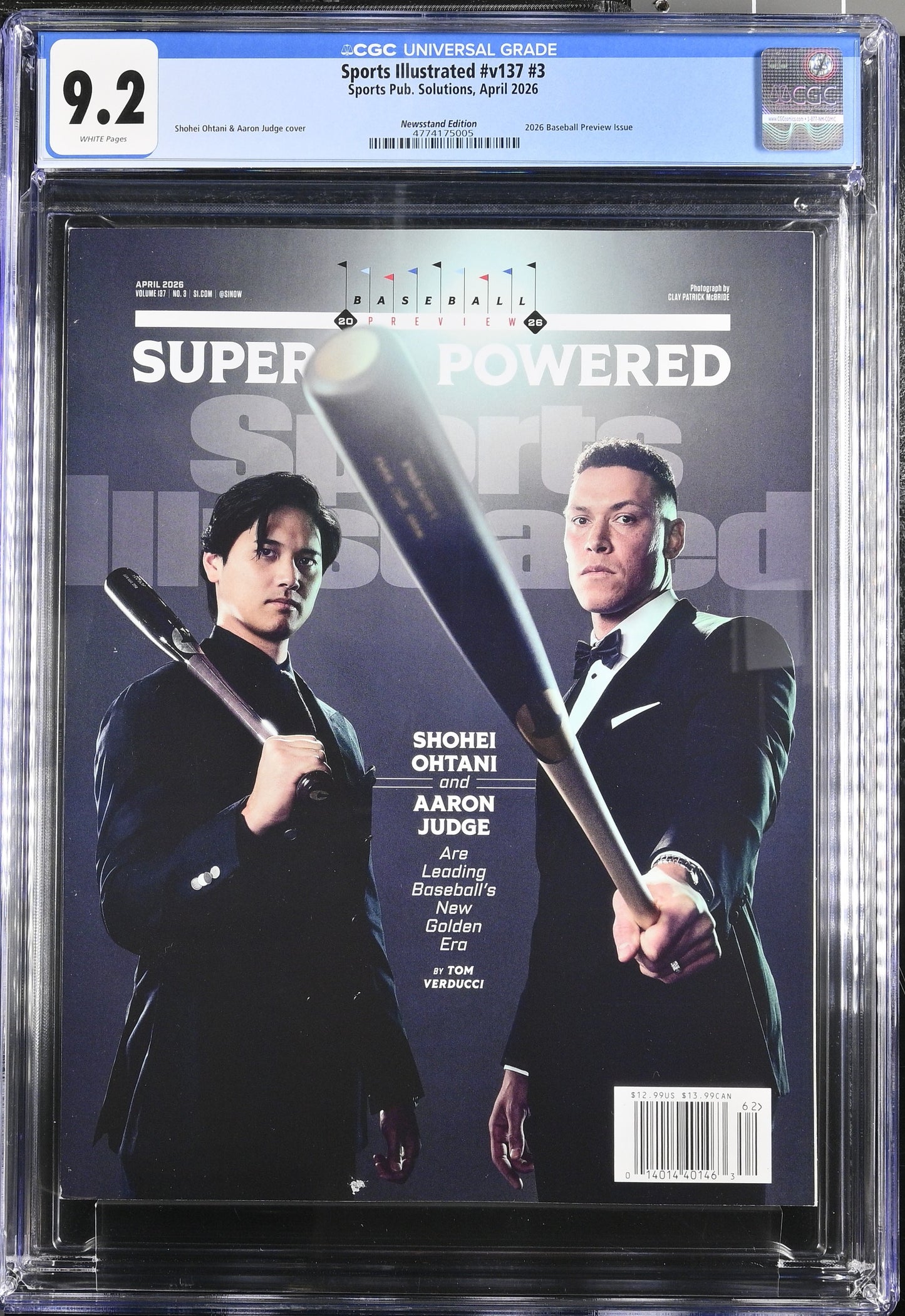 2026 Sports Illustrated Graded Magazine #v137 #3 CGC 9.2 Newsstand Shohei Ohtani Aaron Judge