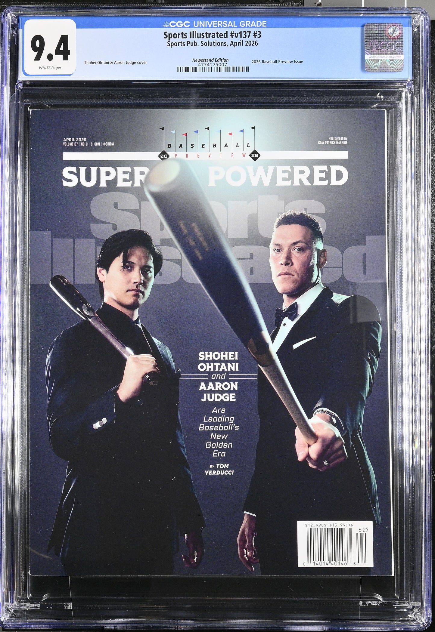 2026 Sports Illustrated #v137 #3 Graded Magazine CGC 9.4 Newsstand Shohei Ohtani Aaron Judge Cover