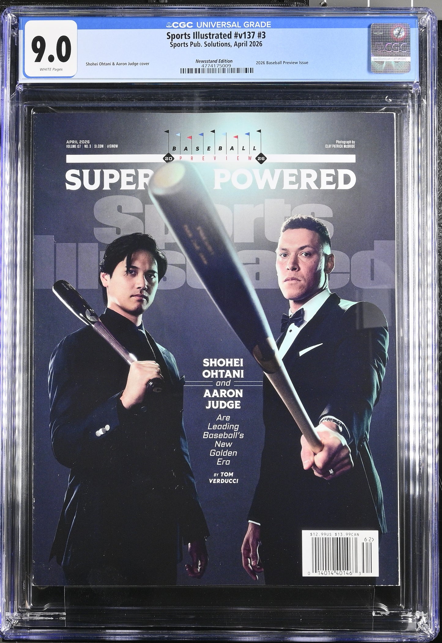 2026 Sports Illustrated #v137 #3 Graded Magazine CGC 9.0 Newsstand Shohei Ohtani Aaron Judge POP 1