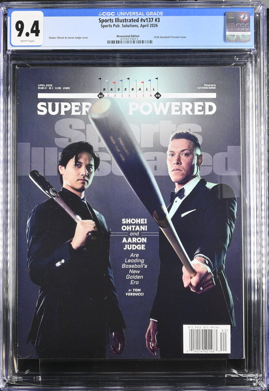 2026 Sports Illustrated #v137 #3 Graded Magazine CGC 9.4 Newsstand Shohei Ohtani Aaron Judge