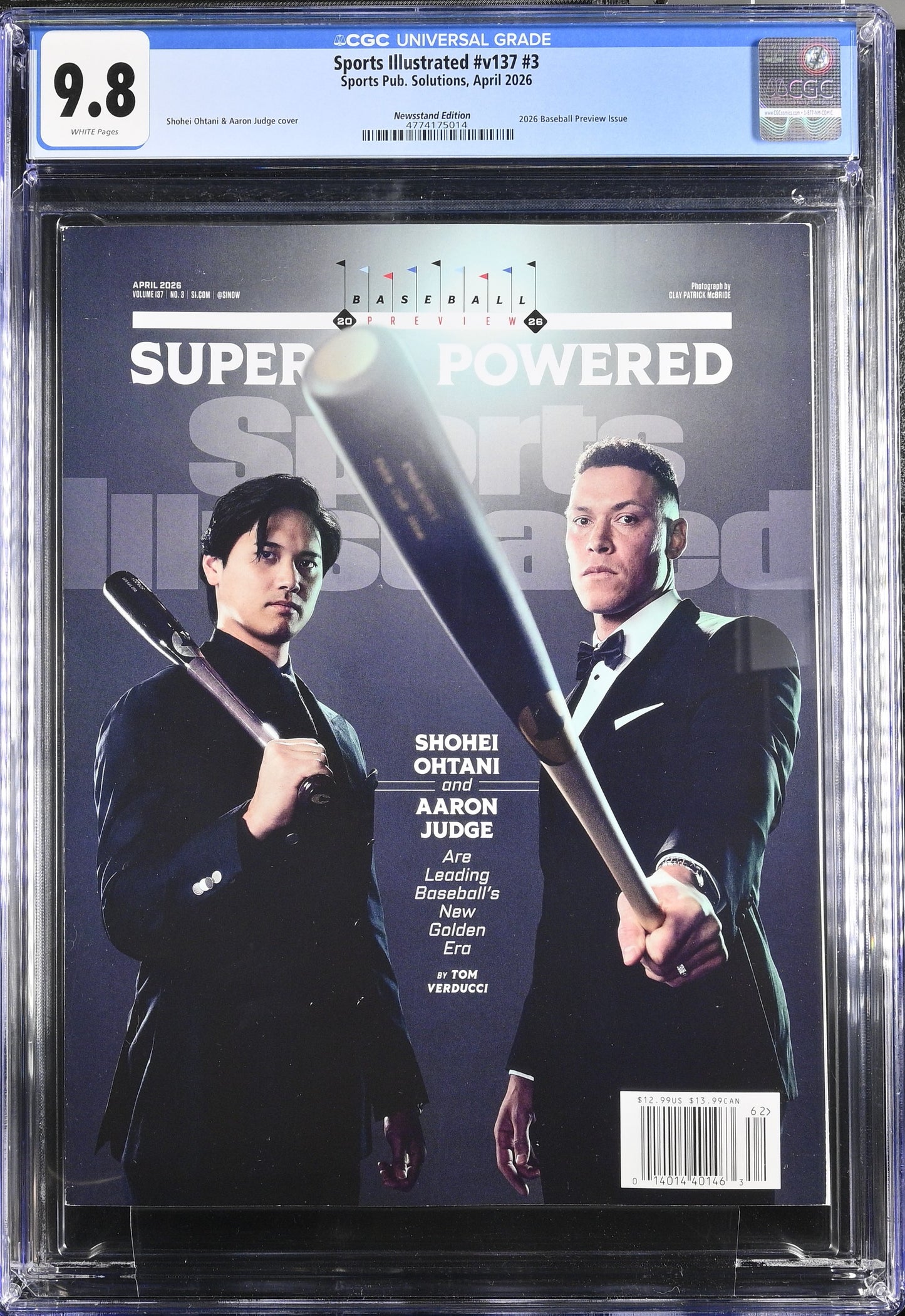 2026 Sports Illustrated #v137 #3 - CGC 9.8 Newsstand Edition (Shohei Ohtani / Aaron Judge Cover) — POP 3 None Higher