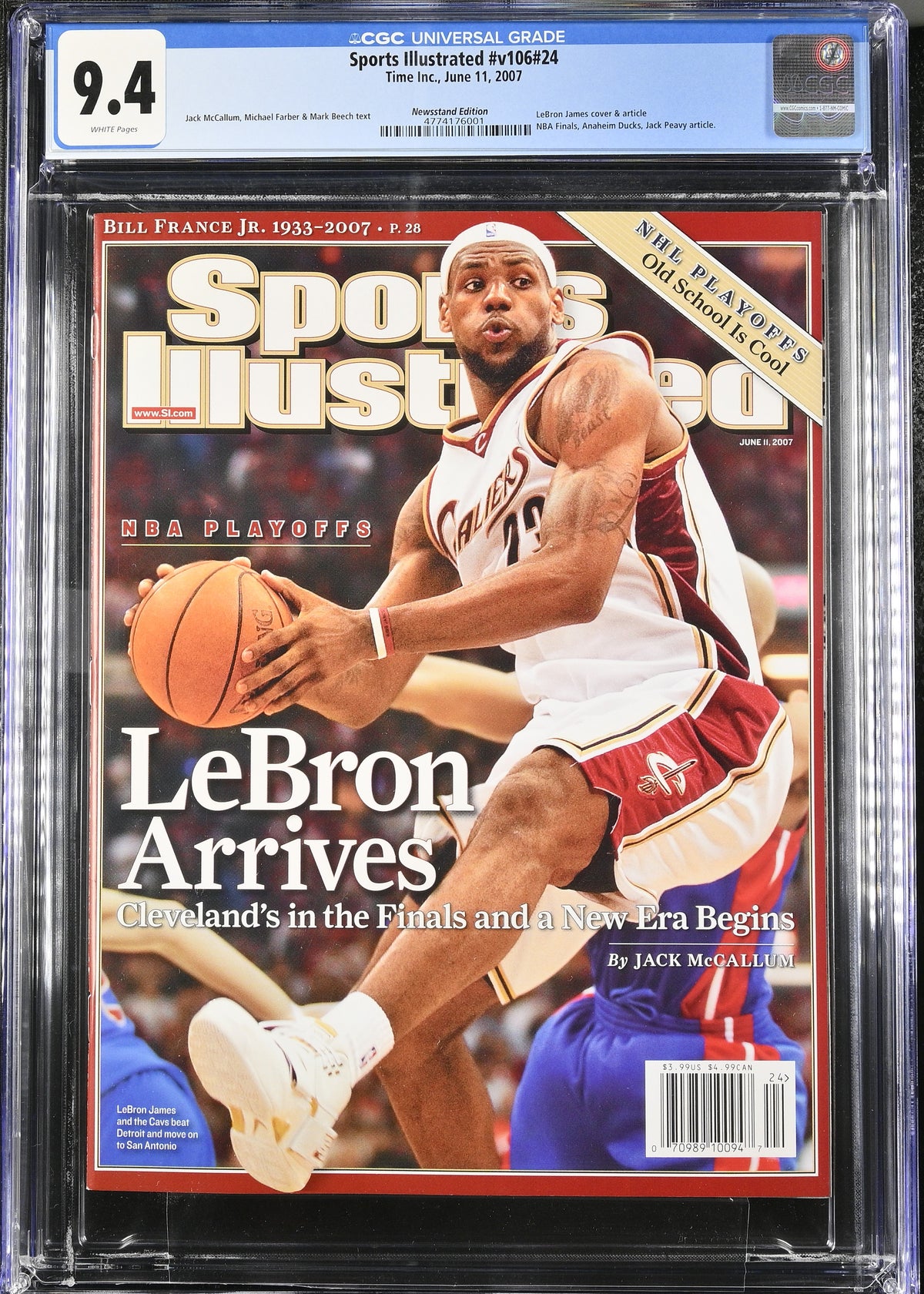 2007 Sports Illustrated #v106 #24 Graded Magazine CGC 9.4 Newsstand Early LeBron James Cover