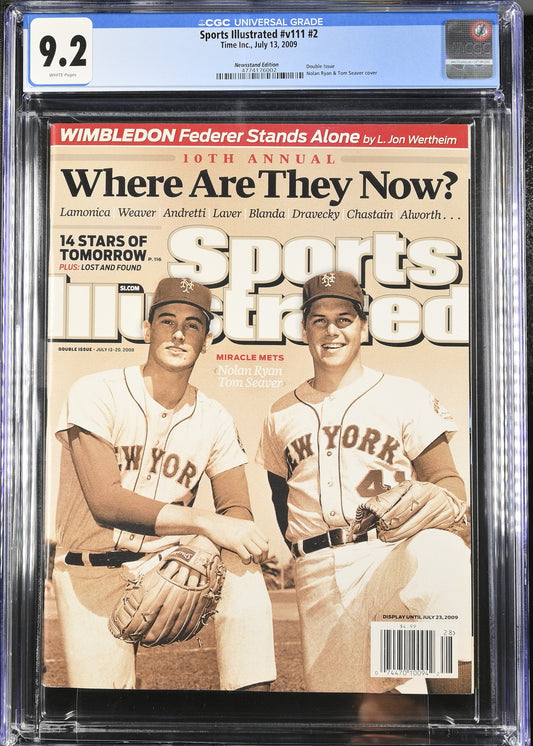 2009 Sports Illustrated Graded Magazine CGC 9.2 Newsstand Nolan Ryan & Tom Seaver Cover