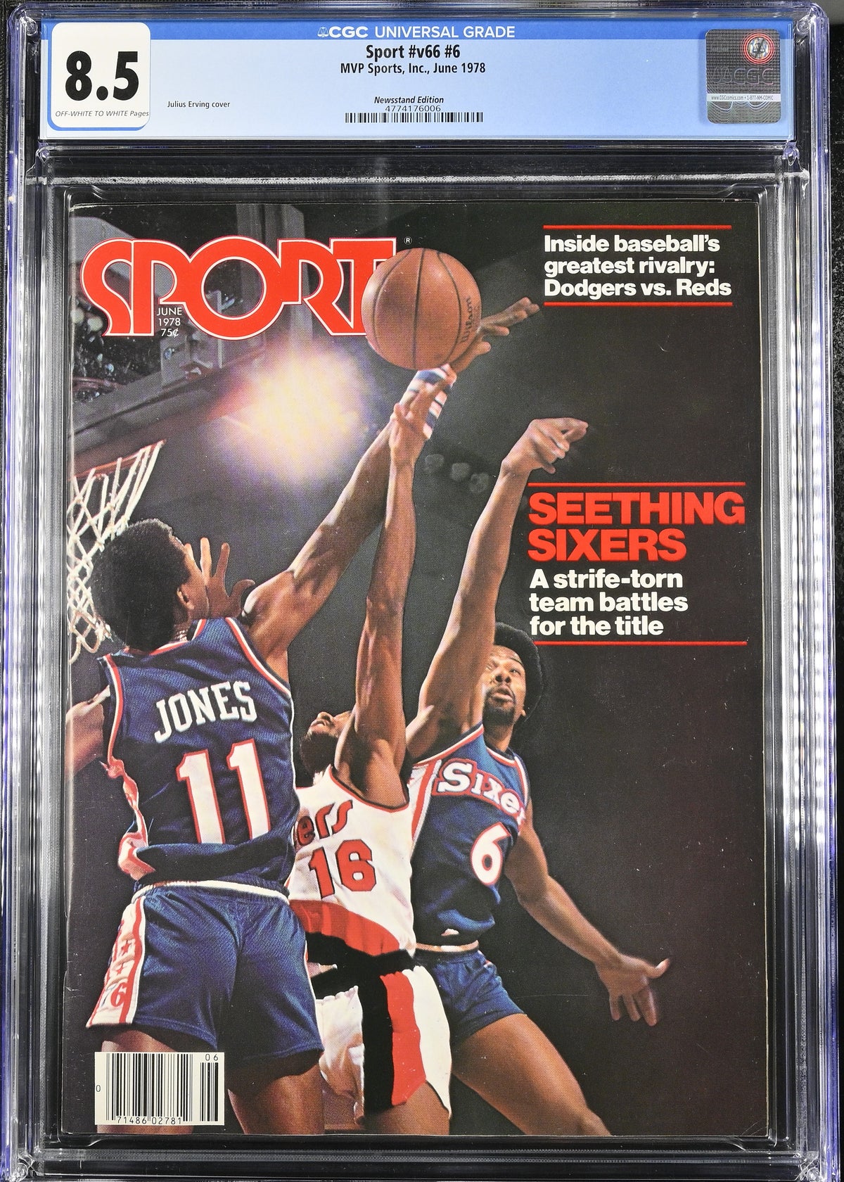 1978 SPORT Magazine #v66 #6 (CGC 8.5) –  Dr. J Julius Erving Cover – Newsstand Edition (Top POP)