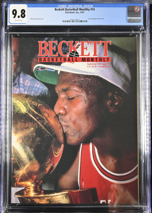 1991 Beckett Basketball Card Monthly #14 Graded Magazine CGC 9.8 Michael Jordan 1st NBA Title Cover Top POP