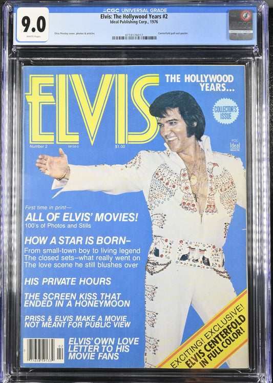 1976 Elvis: The Hollywood Years #2 Graded Magazine CGC 9.0 Elvis Presley Top POP