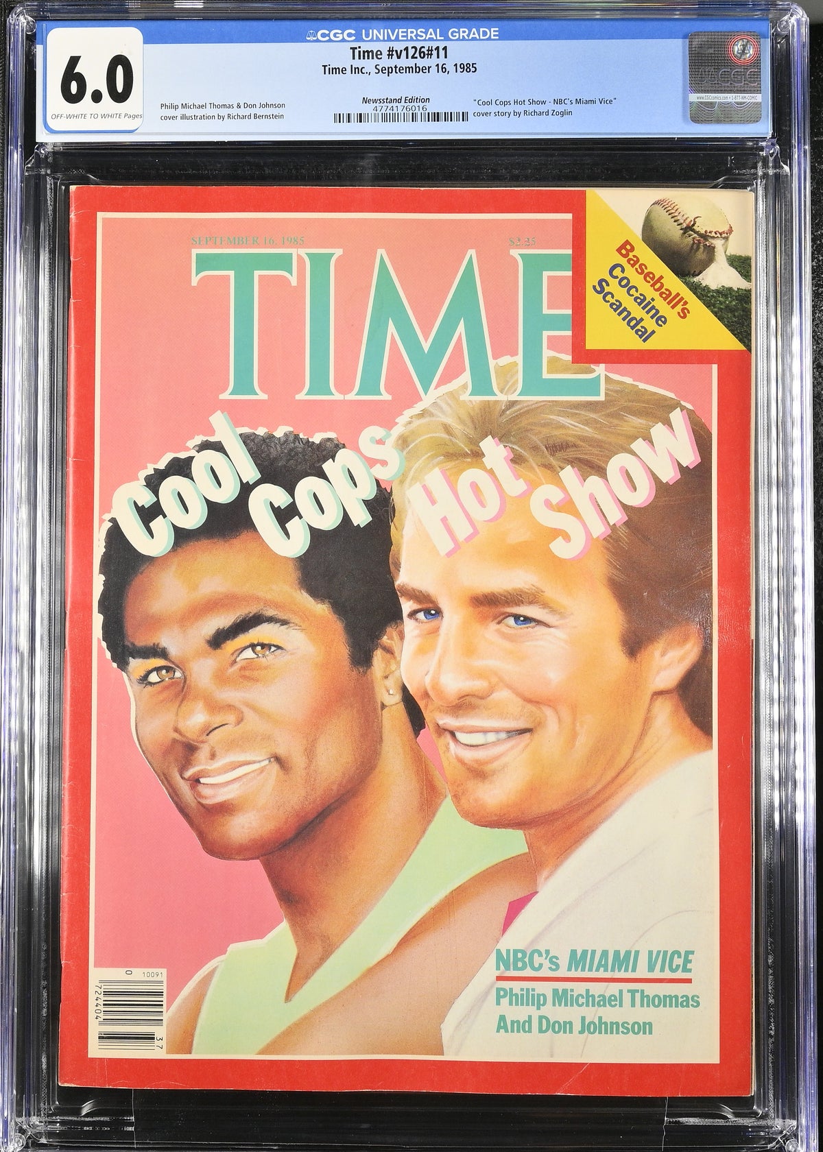 1985 Time #v126 #11 Graded Magazine CGC 6.0 Newsstand Miami Vice Cover POP 1