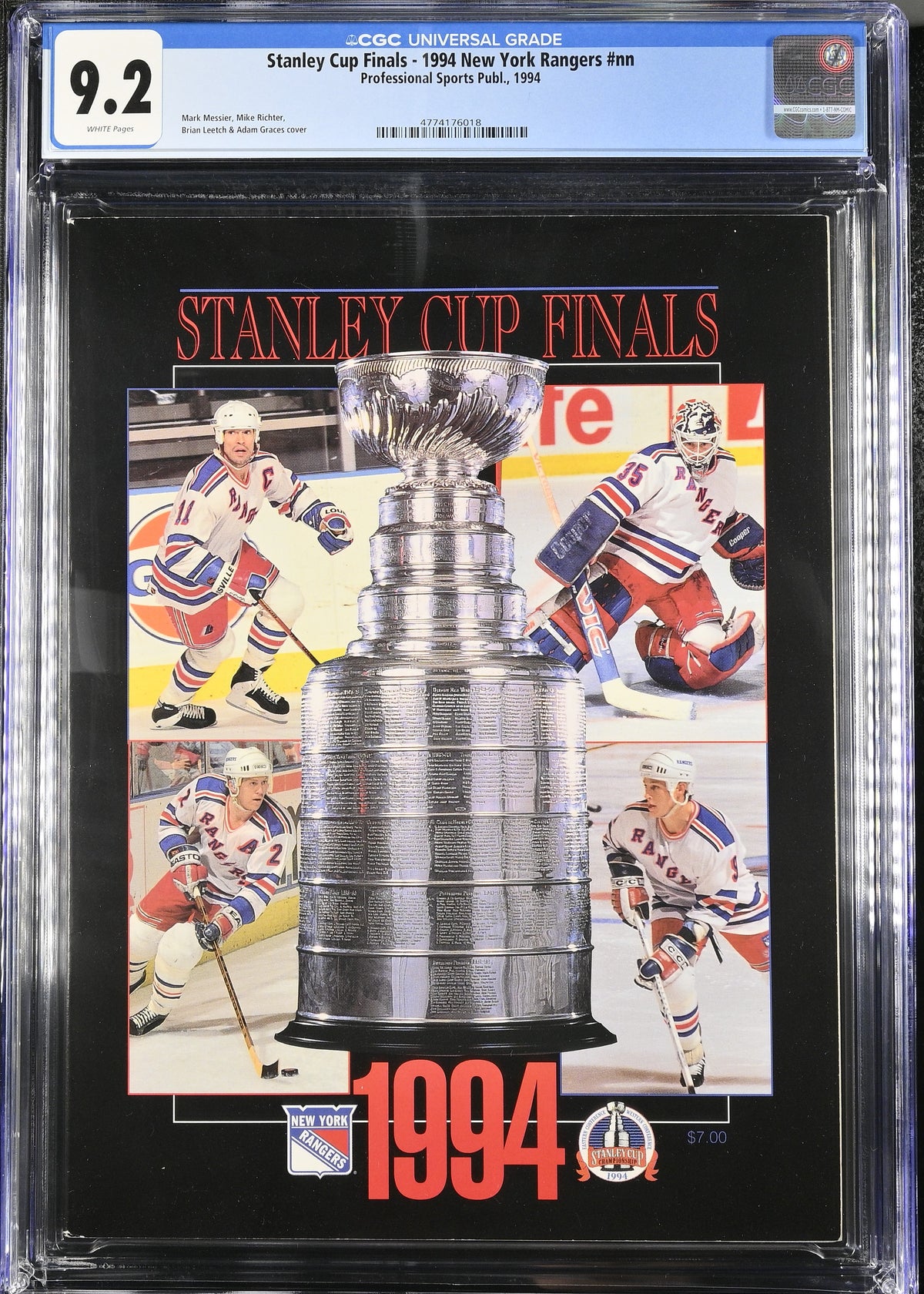 1994 Stanley Cup Finals - New York Rangers Graded Magazine CGC 9.2 Messier/Richter/Leetch/Graves Cover Top POP