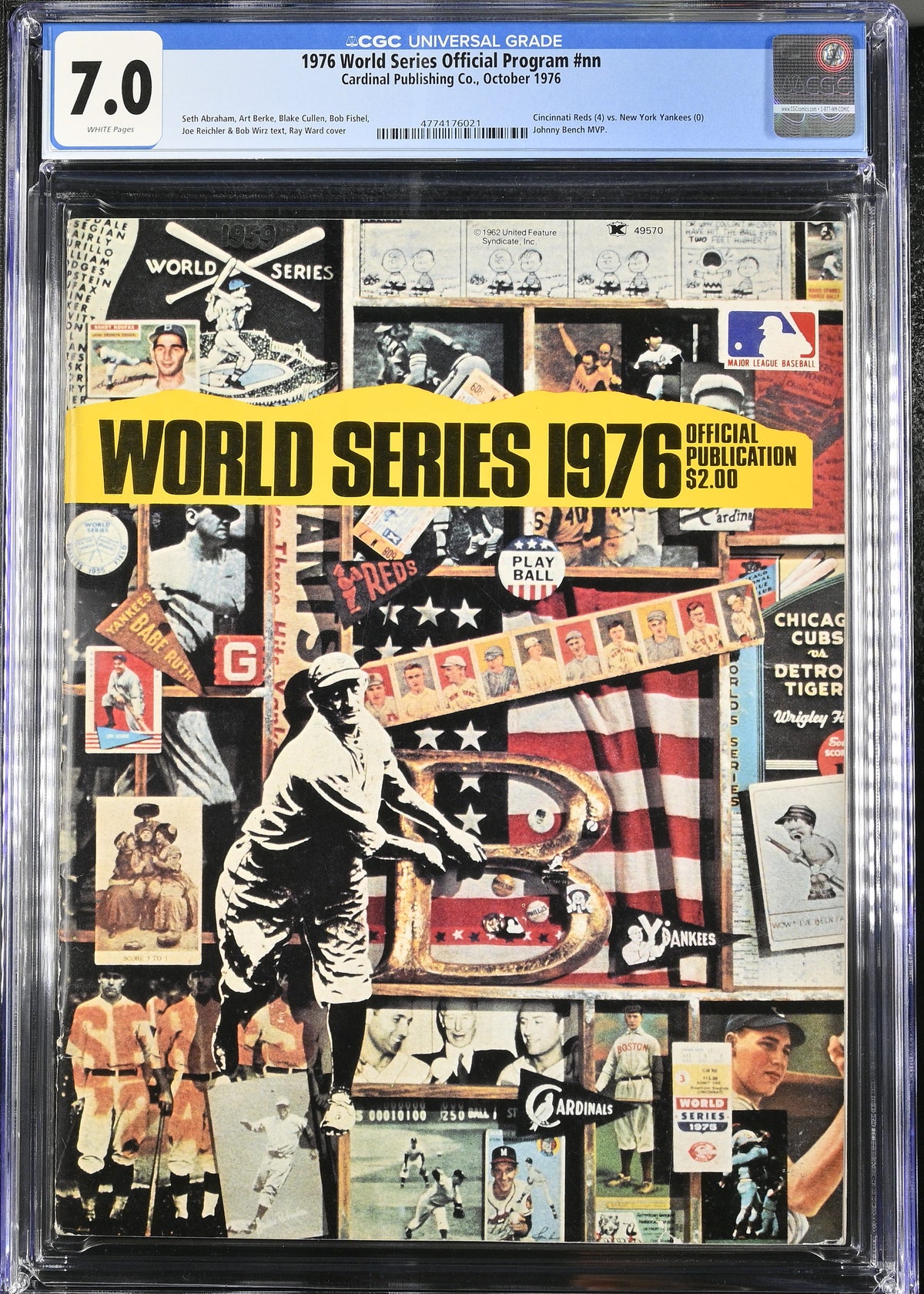1976 World Series Official Program Graded Magazine CGC 7.0 Cincinnati Reds vs. New York Yankees