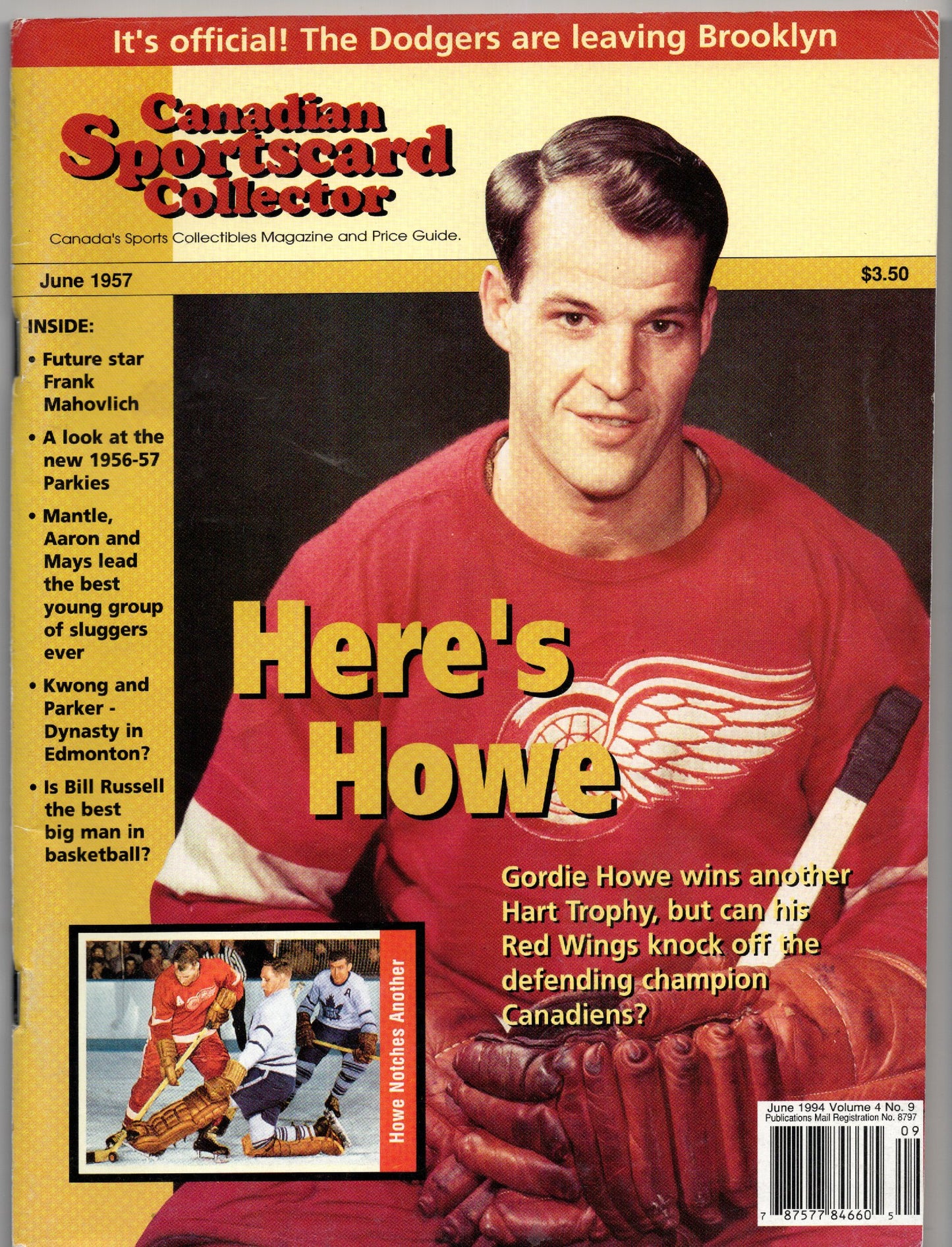 Canadian Sportscard Collector (June 1994) Gordie Howe Vintage Sports Card Magazine