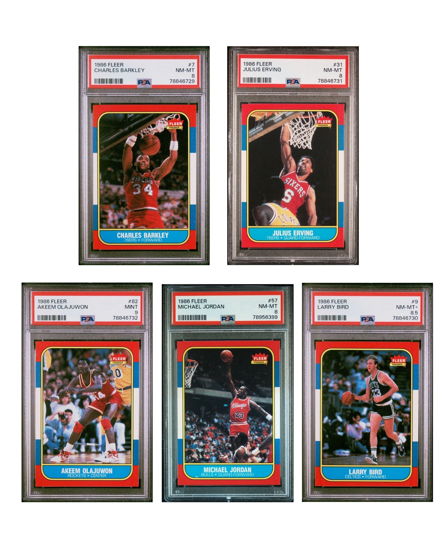 1986 Fleer Basketball Complete Set (132 Cards) Including PSA 8 Michael Jordan Rookie