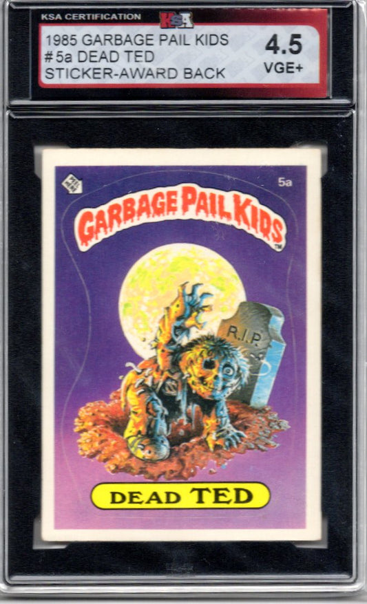 1985 Garbage Pail Kids Dead Ted Sticker Card #5a KSA 4.5