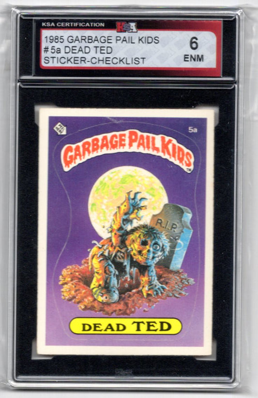 1985 Garbage Pail Kids Dead Ted Sticker Card Checklist #5a KSA 6