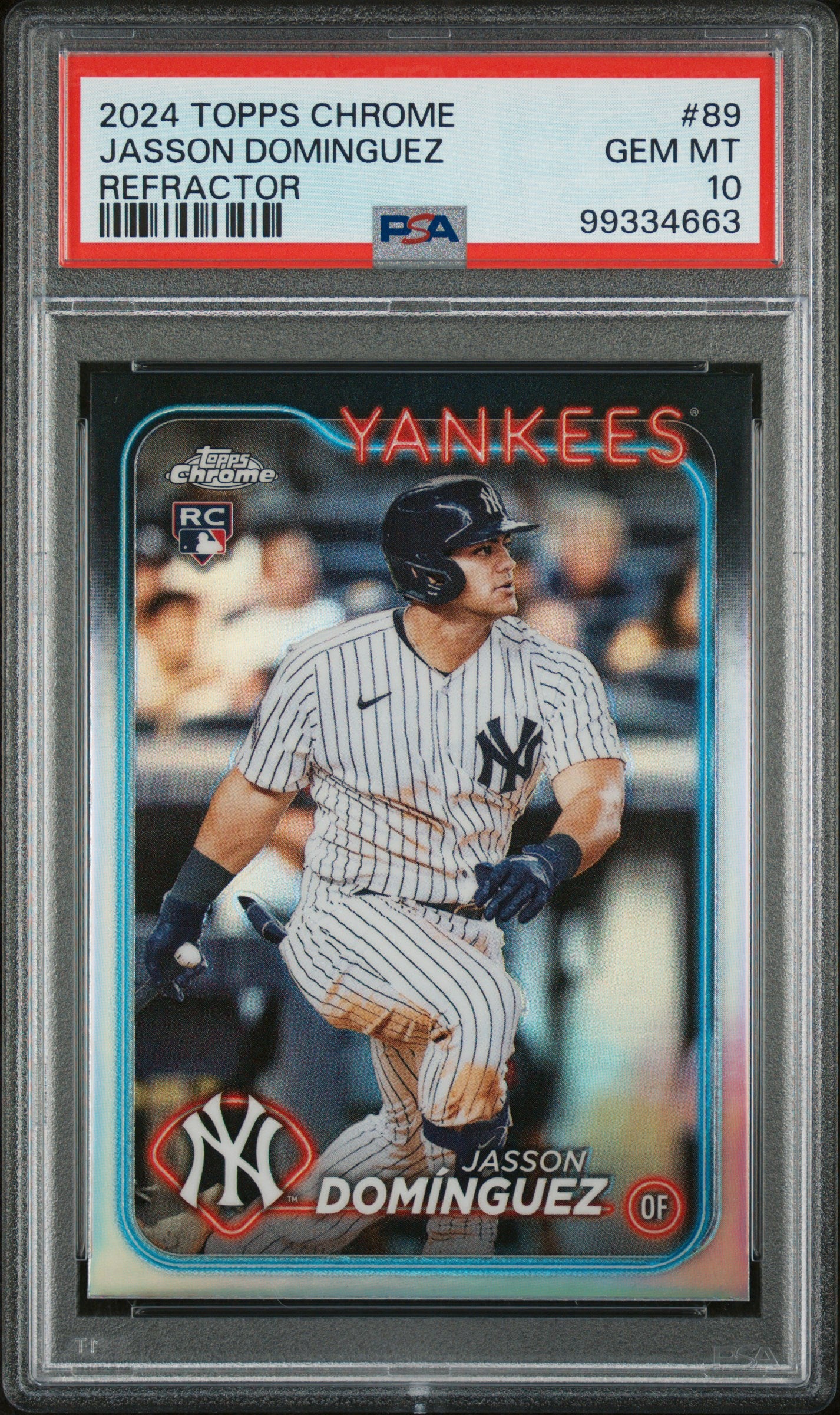 2024 Topps Chrome Jasson Dominguez Refractor Graded Rookie Card #89 PSA 10