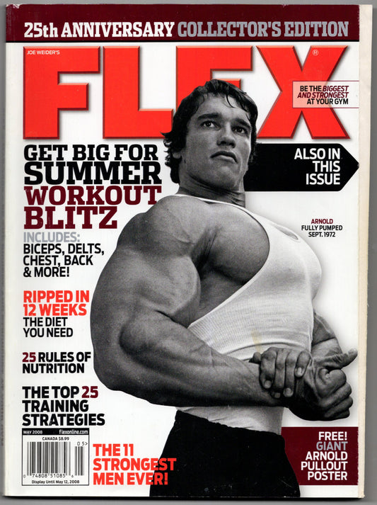 Flex Vintage Magazine (May 2008) Arnold Schwarzenegger Cover VG Condition
