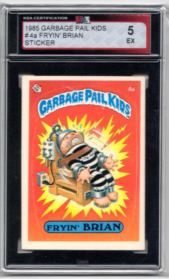 1985 Garbage Pail Kids Fryin' Brian Sticker Card #4a KSA 5