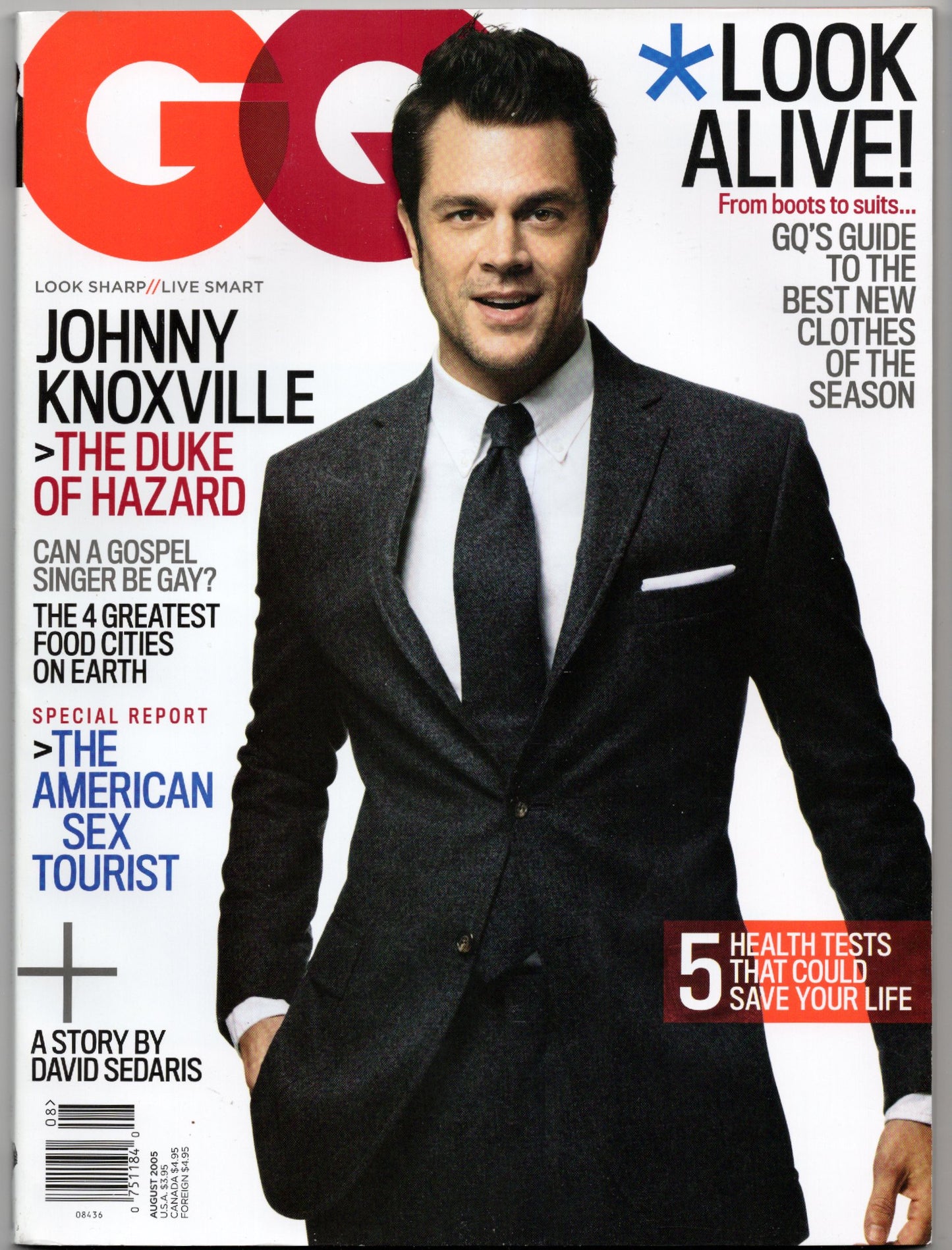 GQ Vintage Monthly Magazine (August 2005) Johnny Knoxville Cover