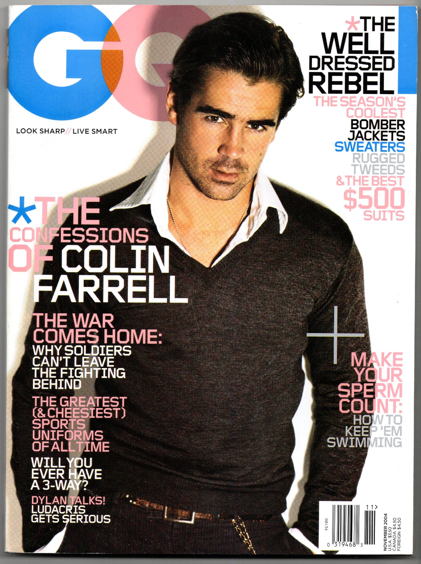 GQ Vintage Monthly Magazine (November 2004) Colin Farrell Cover