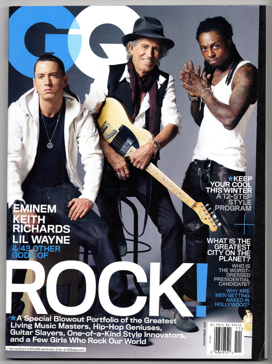 GQ Monthly Magazine (November 2011) Eminem / Keith Richards / Lil Wayne Cover
