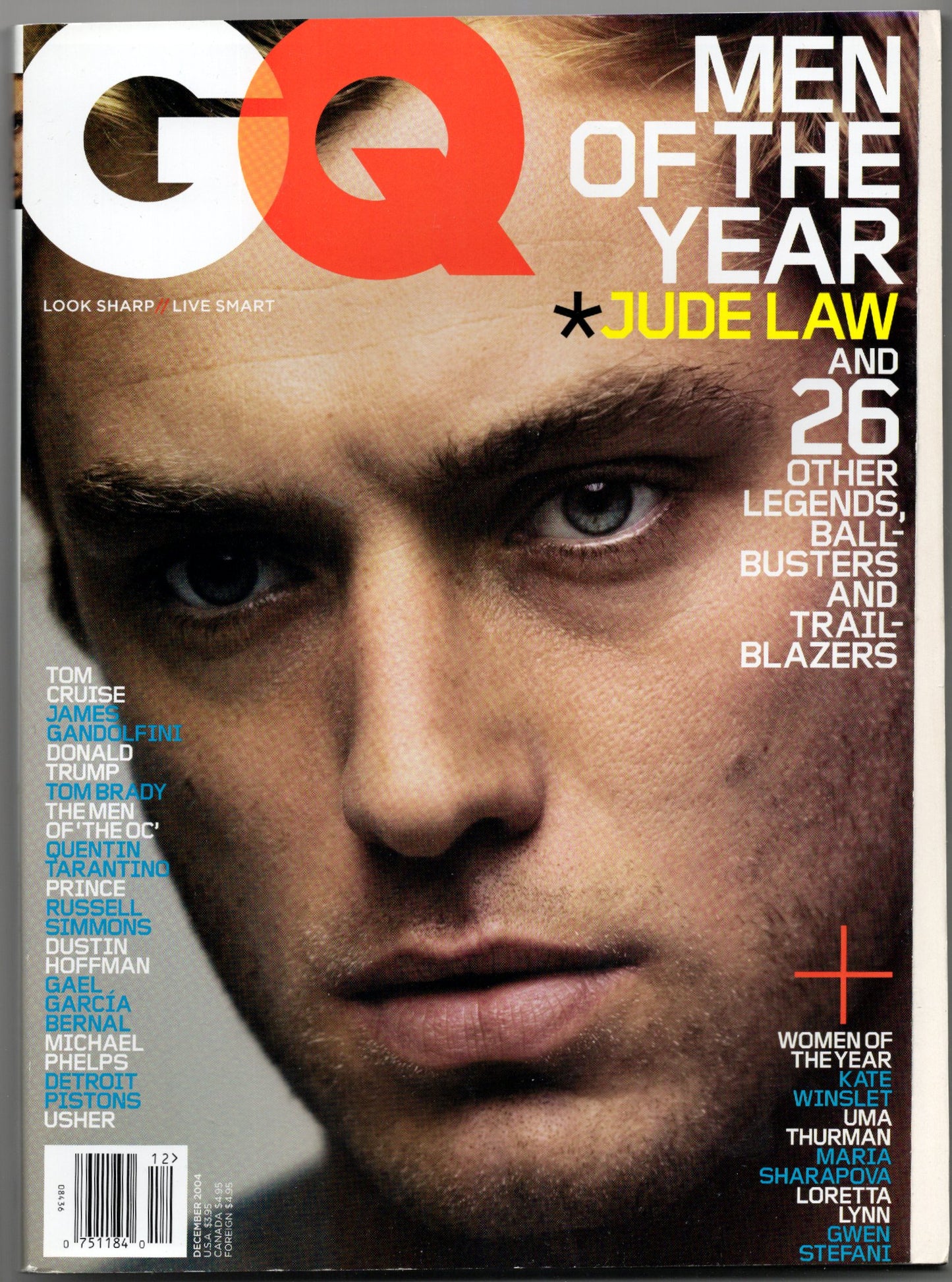 GQ Vintage Monthly Magazine (December 2004) Men of the Year Jude Law Cover