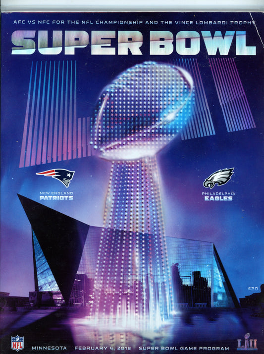 2018 Super Bowl LII Official Game Program Patriots vs Eagles