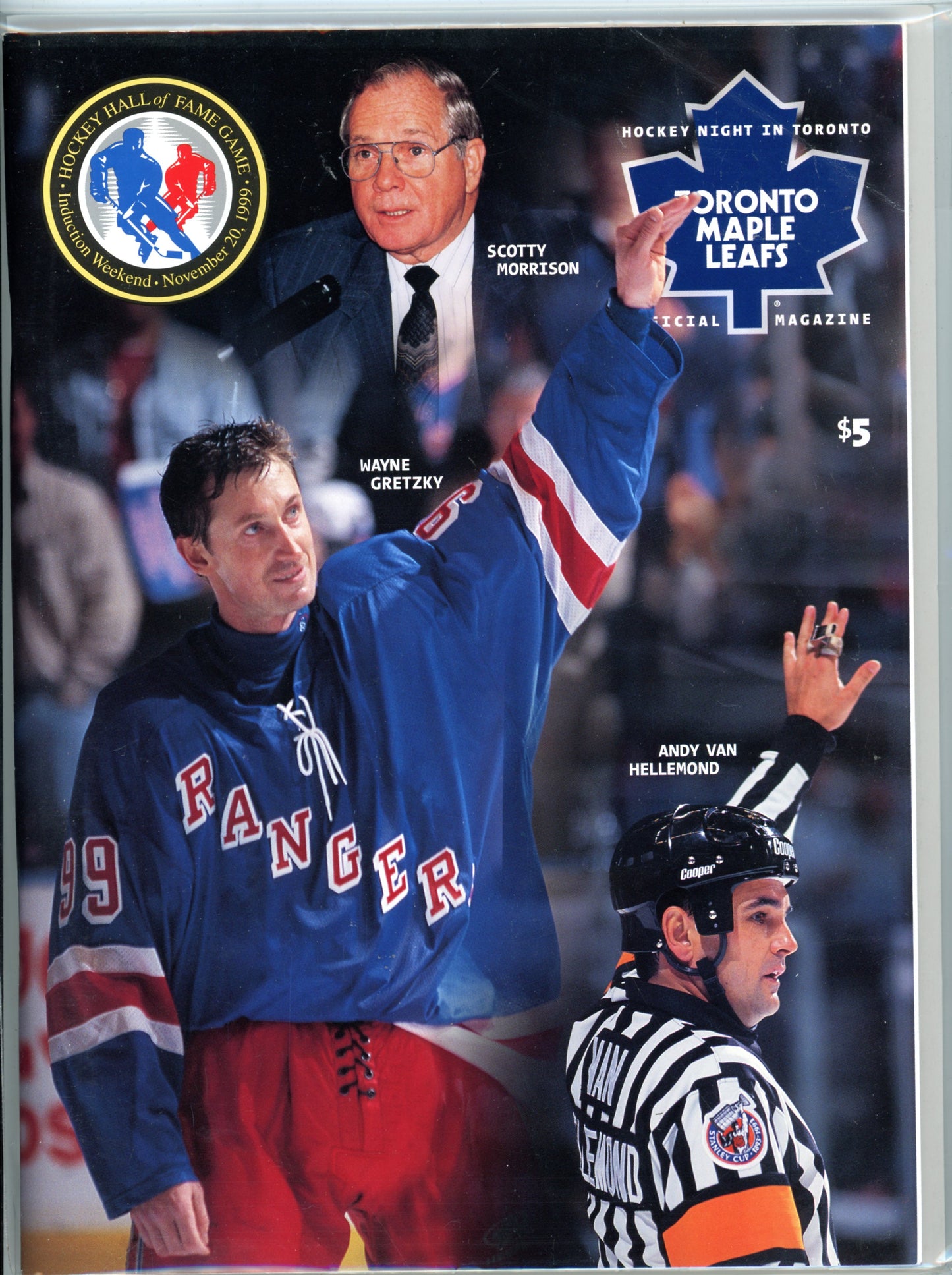Toronto Maple Leafs Hockey Night in Toronto Issue 2 1999-2000 Vintage Hockey Magazine Gretzky Cover