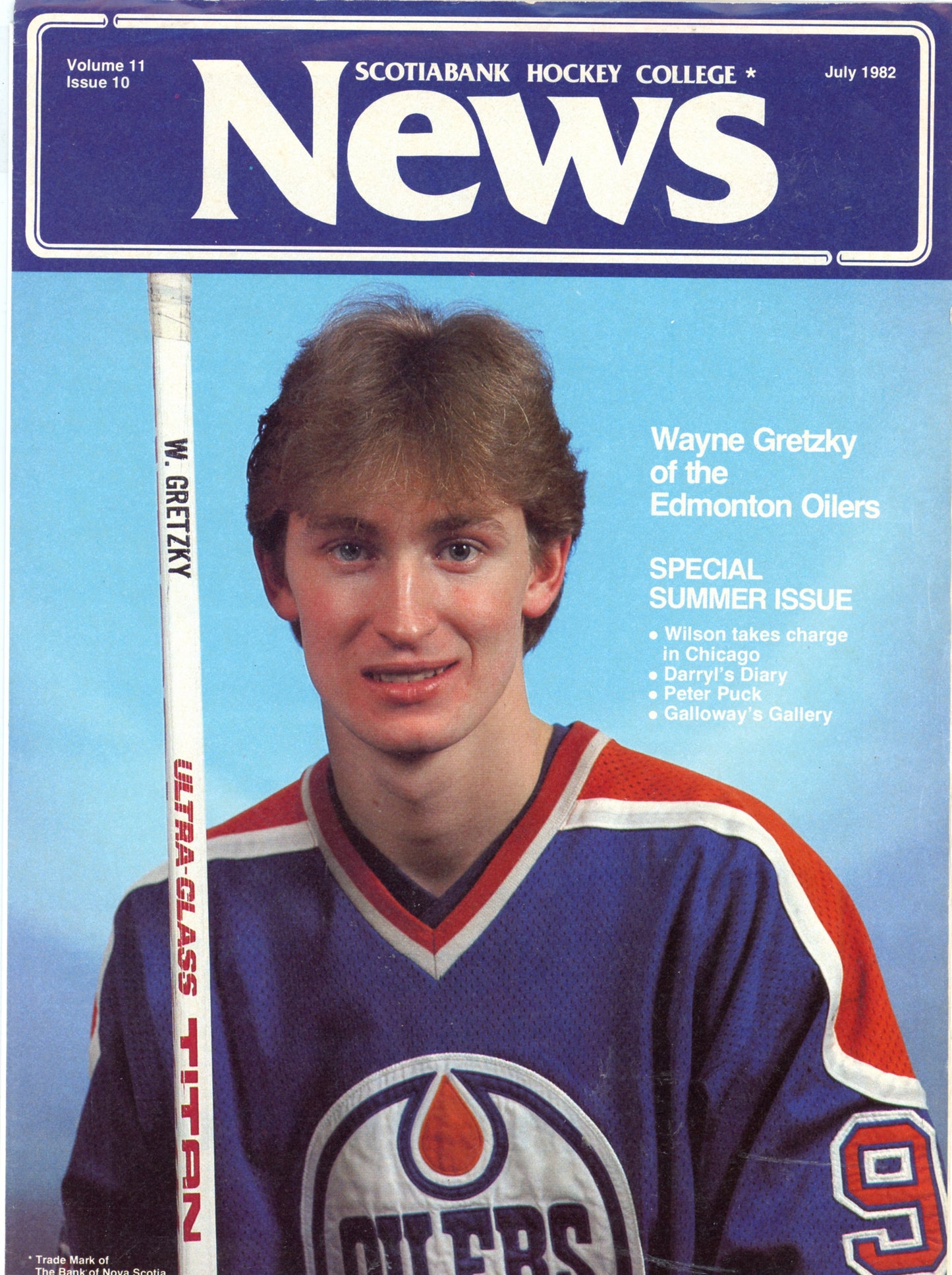 Scotiabank Hockey College News Vol. 11 Issue 10 (July 1982) Vintage Magazine Gretzky Cover